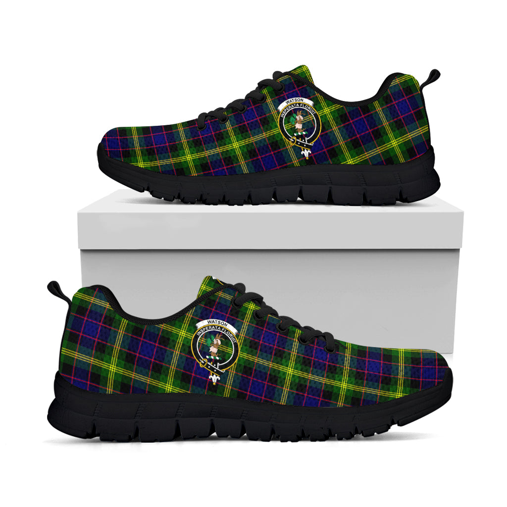 Watson Modern Tartan Sneakers with Family Crest - Tartan Vibes Clothing