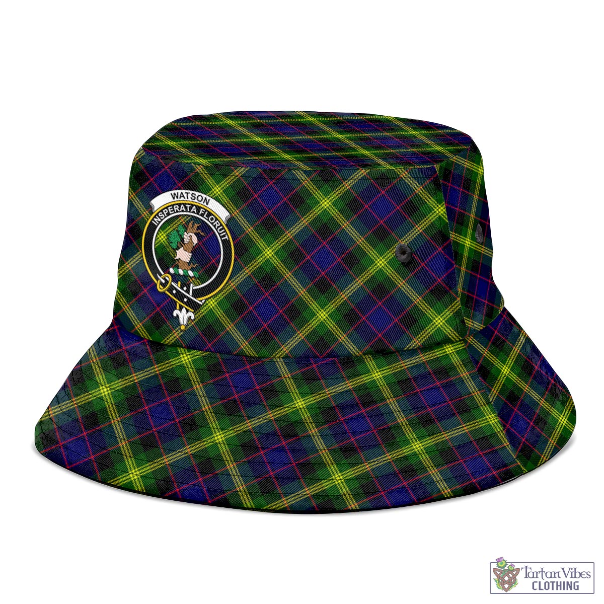 Tartan Vibes Clothing Watson Modern Tartan Bucket Hat with Family Crest