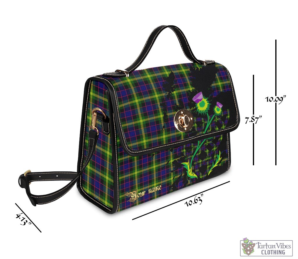 Tartan Vibes Clothing Watson Modern Tartan Waterproof Canvas Bag with Scotland Map and Thistle Celtic Accents