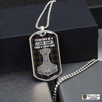 Watt Tartan Dog Tag Necklace Viking Mjolnir Style