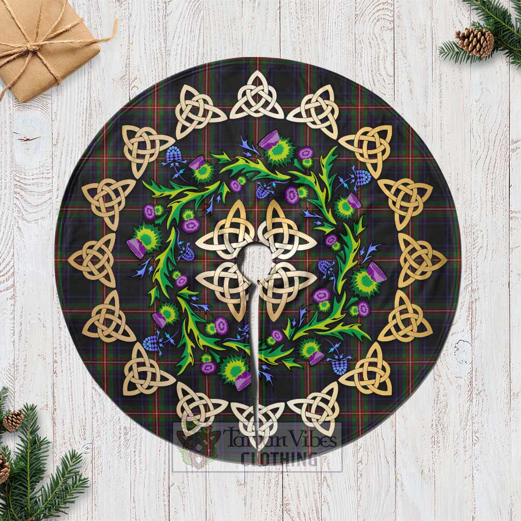 Tartan Vibes Clothing Watt Tartan Christmas Tree Skirt with Thistle Celtic Knot Style