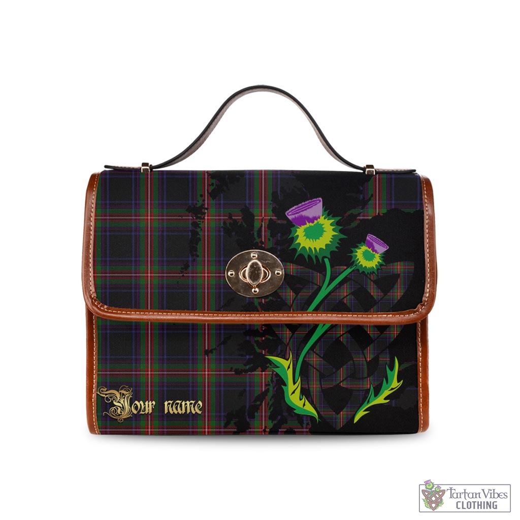 Tartan Vibes Clothing Watt Tartan Waterproof Canvas Bag with Scotland Map and Thistle Celtic Accents