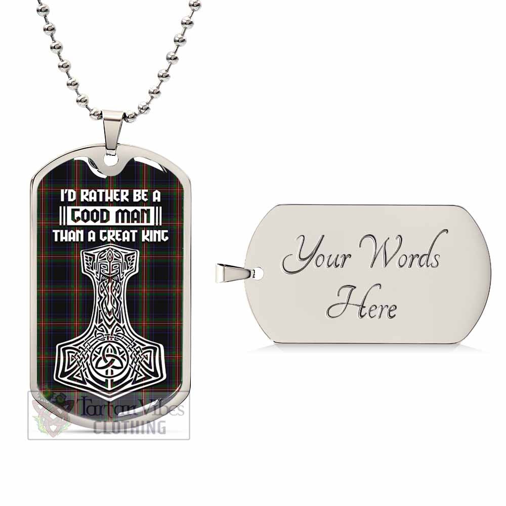 Tartan Vibes Clothing Watt Tartan Dog Tag Necklace Viking Mjolnir Style