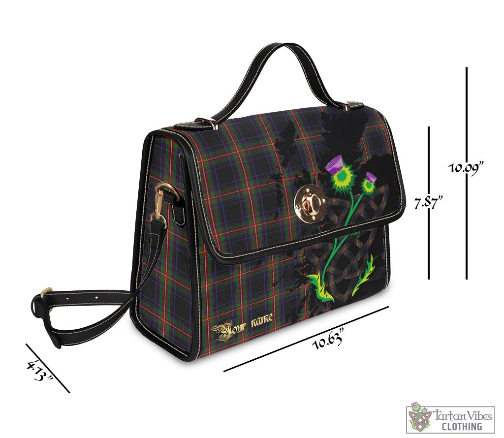 Tartan Vibes Clothing Watt Tartan Waterproof Canvas Bag with Scotland Map and Thistle Celtic Accents