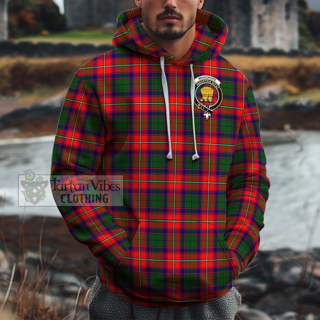 Wauchope Tartan Cotton Hoodie with Family Crest Pullover Hoodie XS - Tartan Vibes Clothing