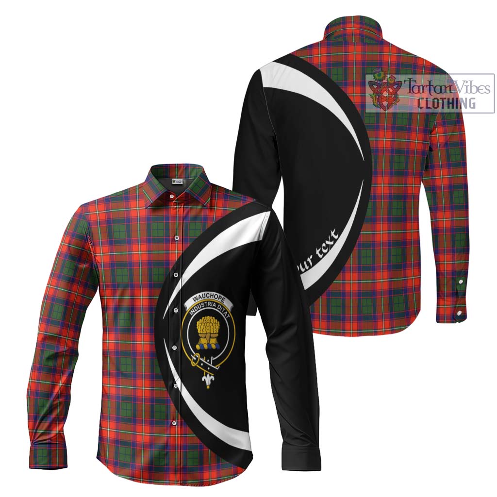 Wauchope Tartan Long Sleeve Button Up with Family Crest Circle Style Men's Shirt S - Tartan Vibes Clothing