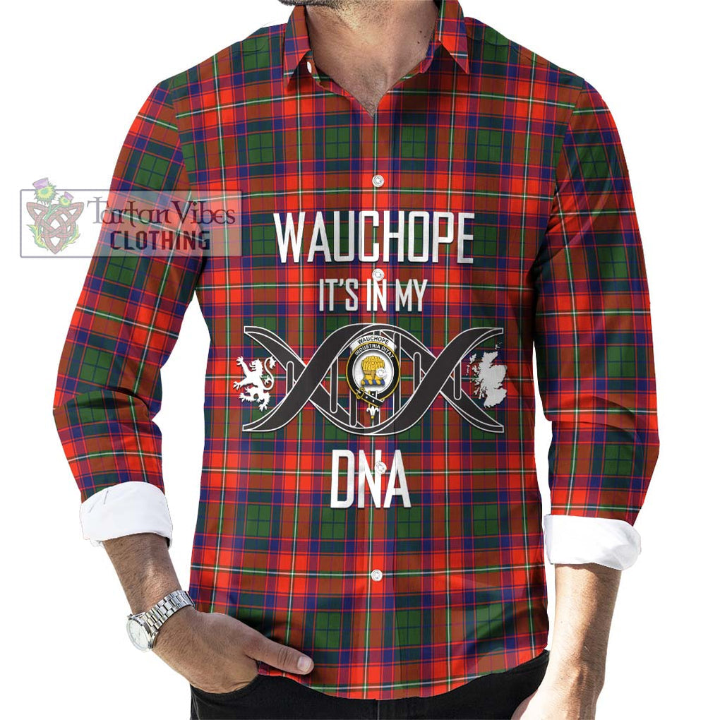 Wauchope Tartan Long Sleeve Button Shirt with Family Crest DNA In Me Style Men's Shirt S - Tartanvibesclothing Shop