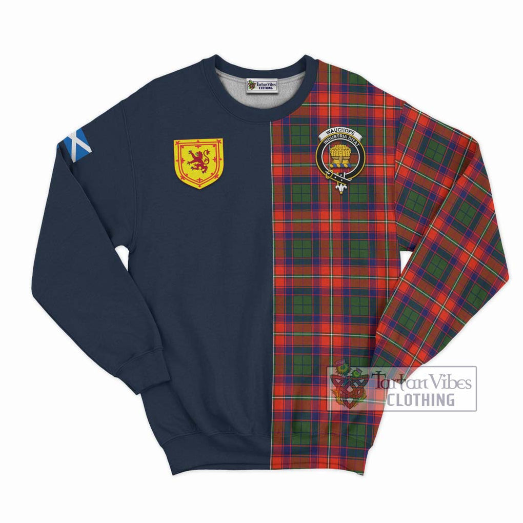 Tartan Vibes Clothing Wauchope Tartan Sweatshirt with Scottish Lion Royal Arm Half Style