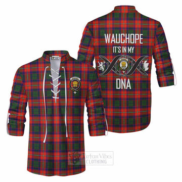 Wauchope Tartan Ghillie Kilt Shirt with Family Crest DNA In Me Style