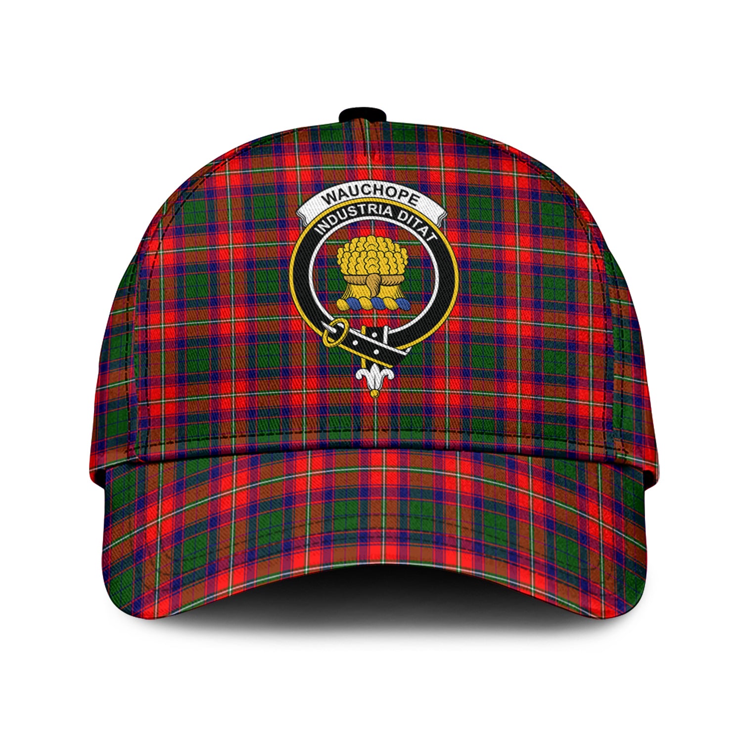 Wauchope Tartan Classic Cap with Family Crest Classic Cap Universal Fit - Tartan Vibes Clothing