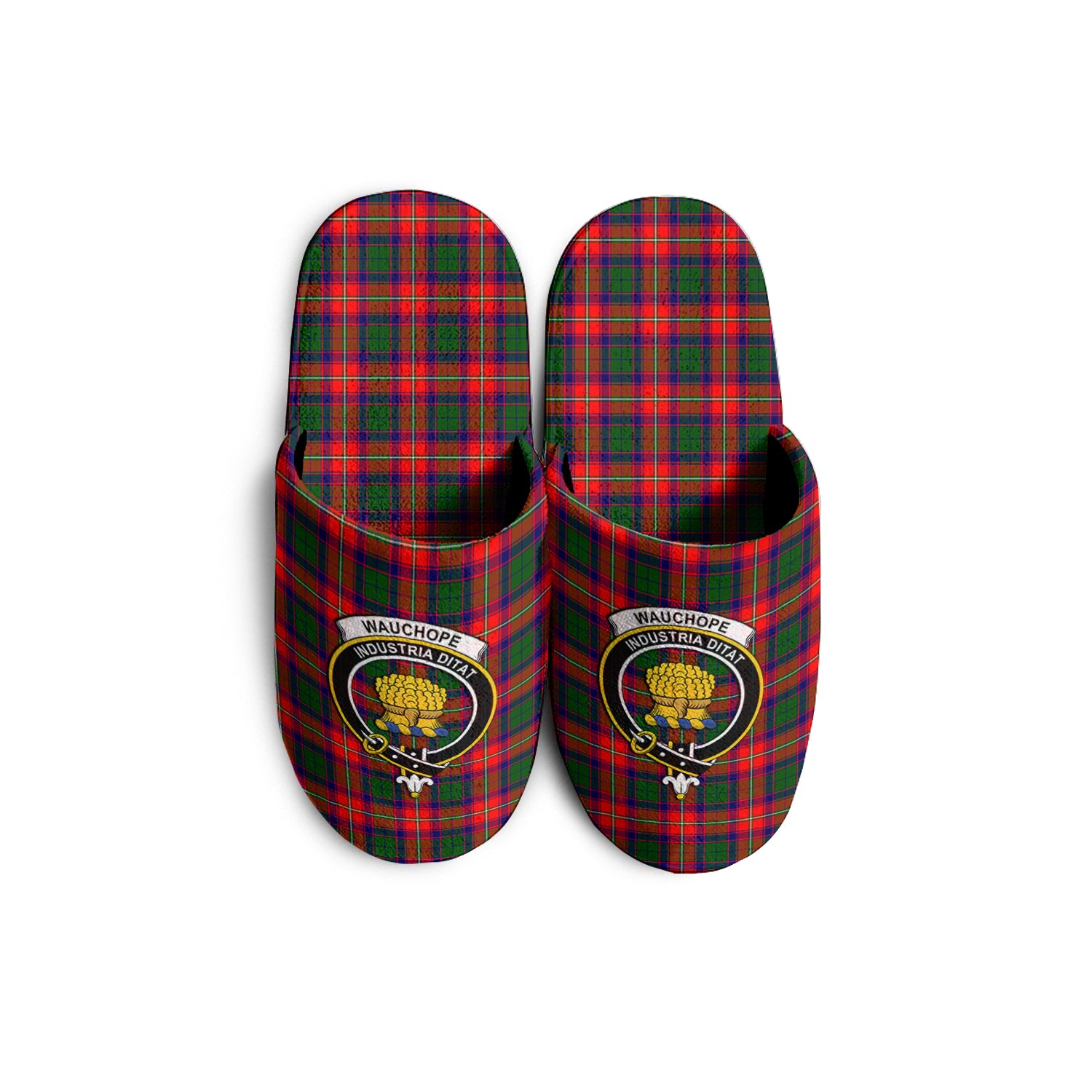 Wauchope Tartan Home Slippers with Family Crest KIDS - Tartan Vibes Clothing