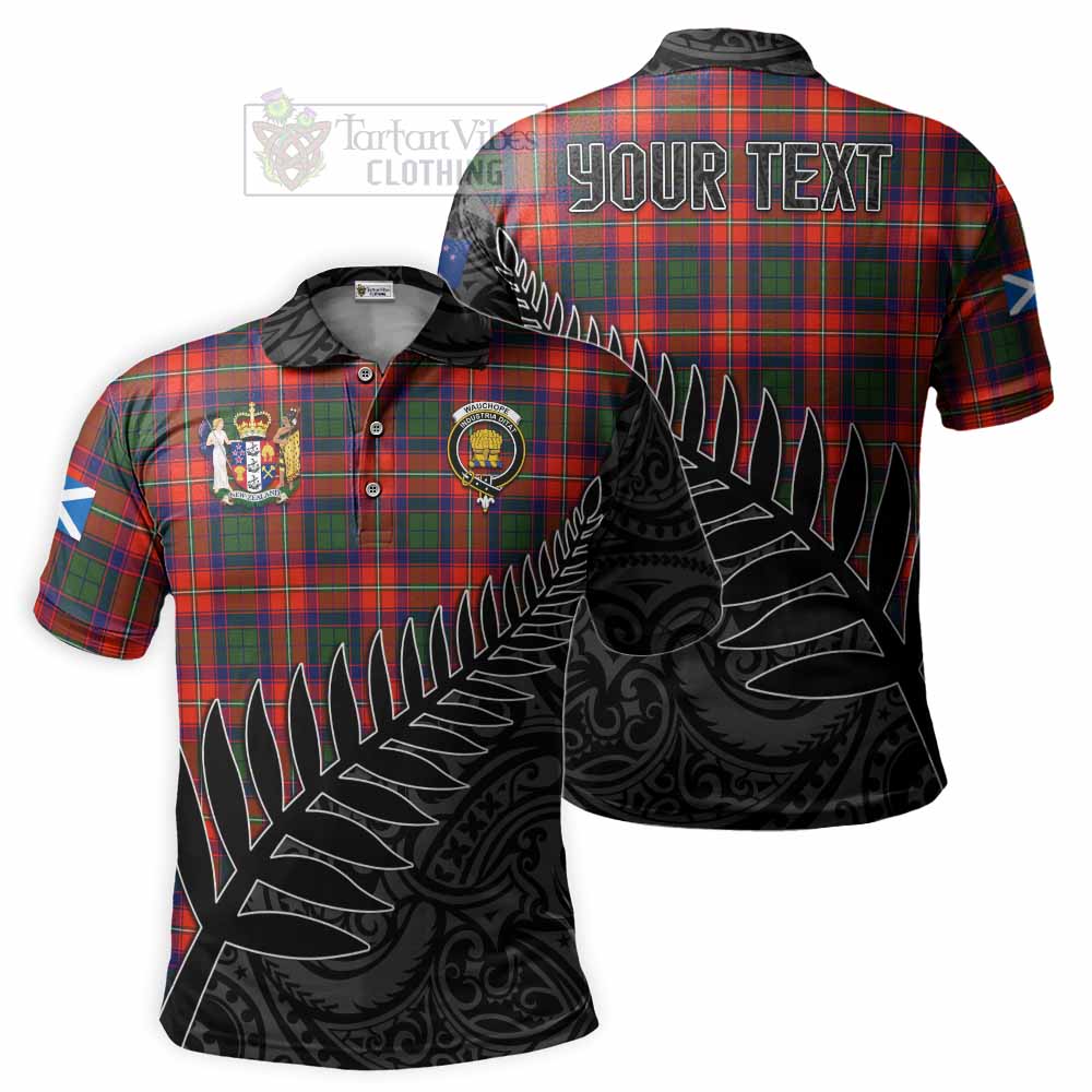 Tartan Vibes Clothing Wauchope Crest Tartan Polo Shirt with New Zealand Silver Fern Half Style