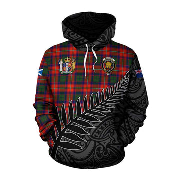 Wauchope Crest Tartan Cotton Hoodie with New Zealand Silver Fern Half Style Pullover Hoodie XS - Tartan Vibes Clothing