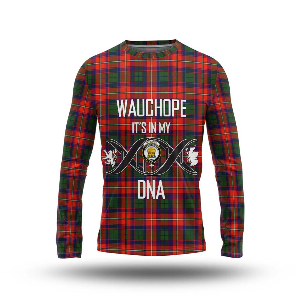 Wauchope Tartan Long Sleeve T-Shirt with Family Crest DNA In Me Style Unisex - Tartanvibesclothing Shop