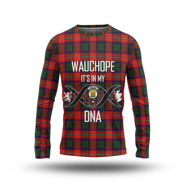 Wauchope Tartan Long Sleeve T-Shirt with Family Crest DNA In Me Style