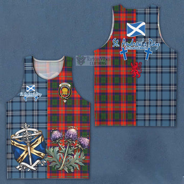 Wauchope Tartan Men's Tank Top Happy St. Andrew's Day Half Tartan Style