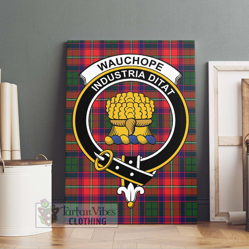 Wauchope Tartan Canvas Print Wall Art with Family Crest Without Frame - Tartan Vibes Clothing