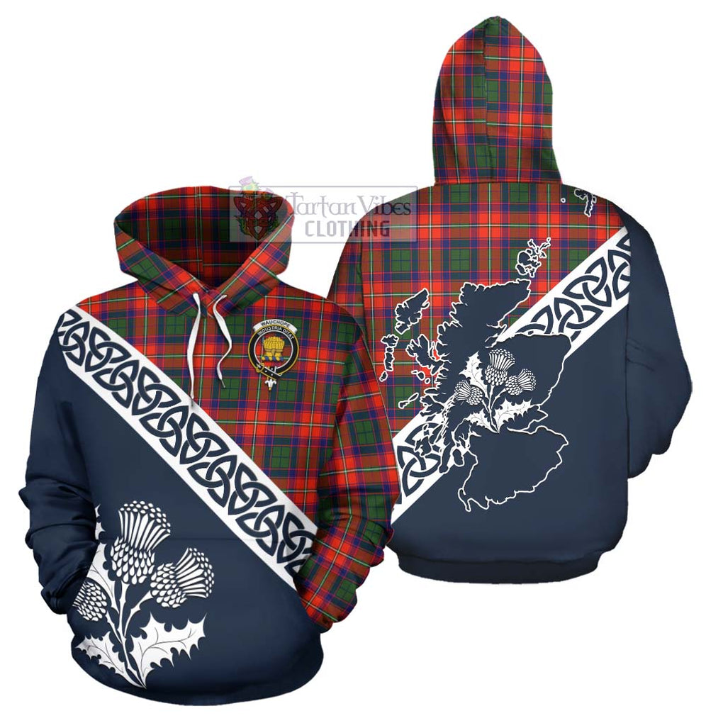 Tartan Vibes Clothing Wauchope Tartan Hoodie Featuring Thistle and Scotland Map