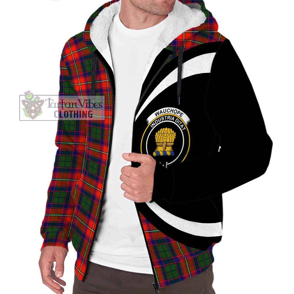 Wauchope Tartan Sherpa Hoodie with Family Crest Circle Style Unisex S - Tartan Vibes Clothing