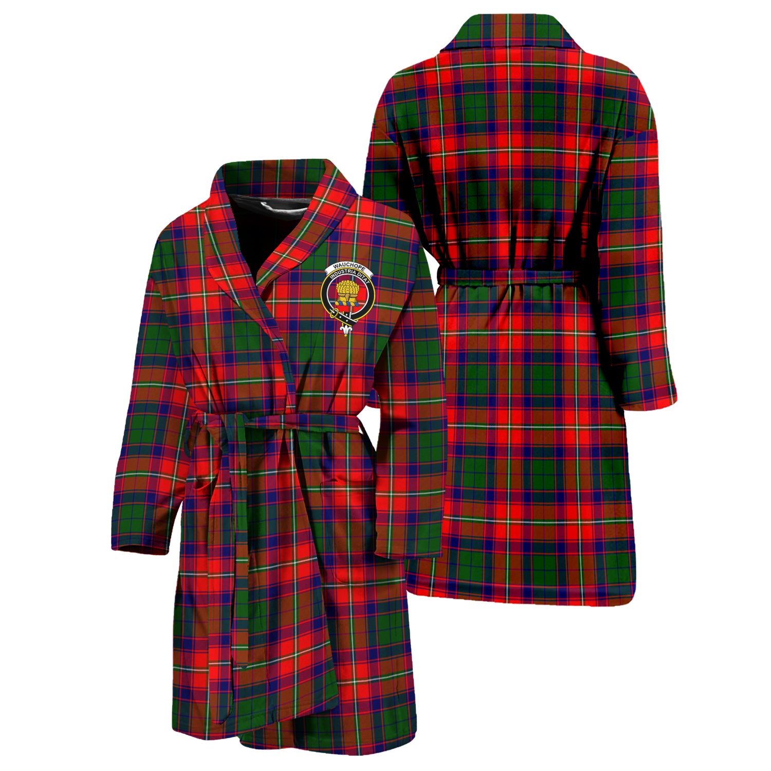 Wauchope Tartan Bathrobe with Family Crest Unisex S - Tartan Vibes Clothing