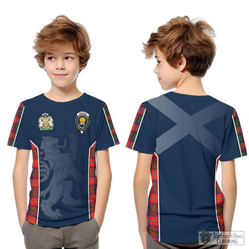 Wauchope Tartan Kid T-Shirt with Family Crest and Lion Rampant Vibes Sport Style