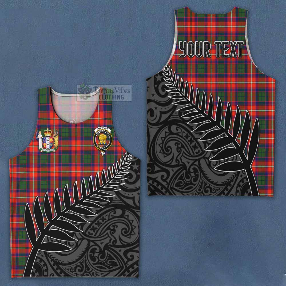 Tartan Vibes Clothing Wauchope Crest Tartan Men's Tank Top with New Zealand Silver Fern Half Style