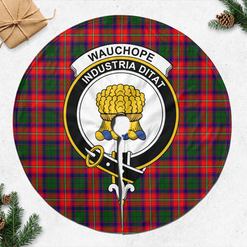 Wauchope Tartan Christmas Tree Skirt with Family Crest