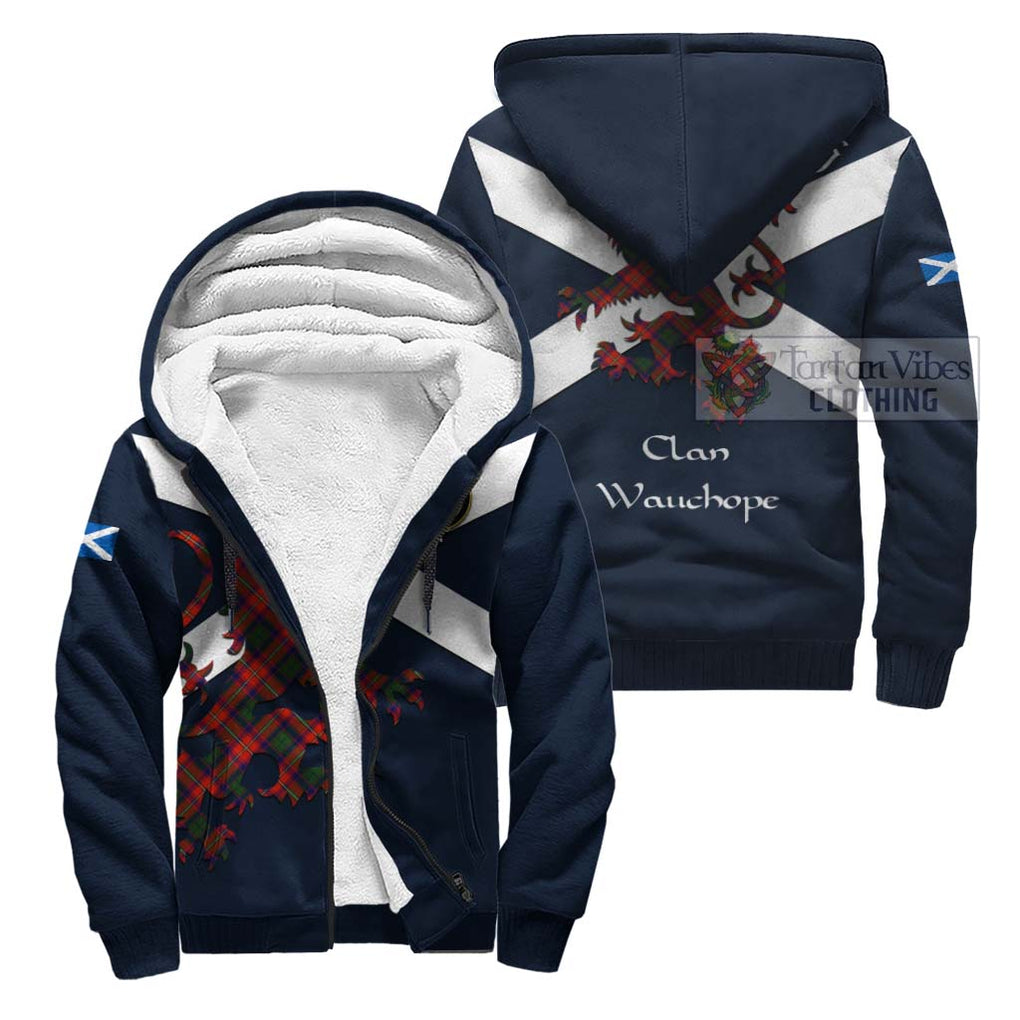 Tartan Vibes Clothing Wauchope Tartan Lion Rampant Sherpa Hoodie – Proudly Display Your Heritage with Alba Gu Brath and Clan Name