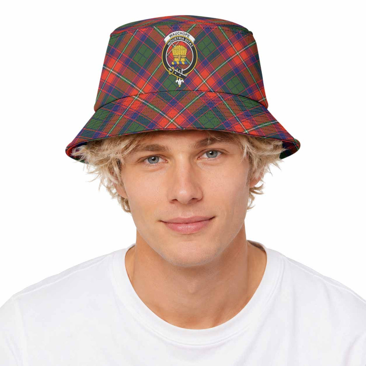 Wauchope Tartan Bucket Hat with Family Crest - Tartan Vibes Clothing