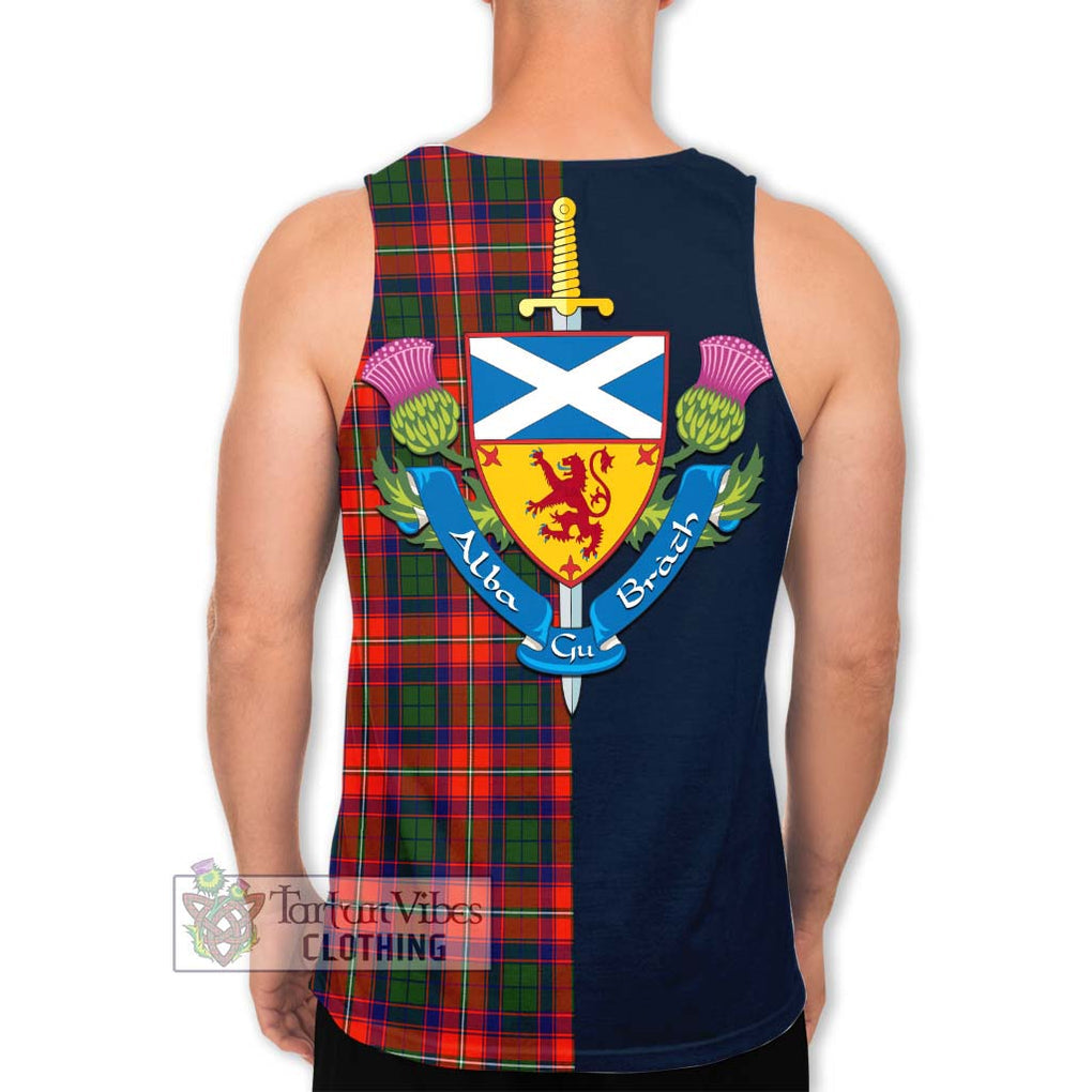 Tartan Vibes Clothing Wauchope Tartan Men's Tank Top with Scottish Lion Royal Arm Half Style