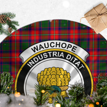 Wauchope Tartan Christmas Tree Skirt with Family Crest