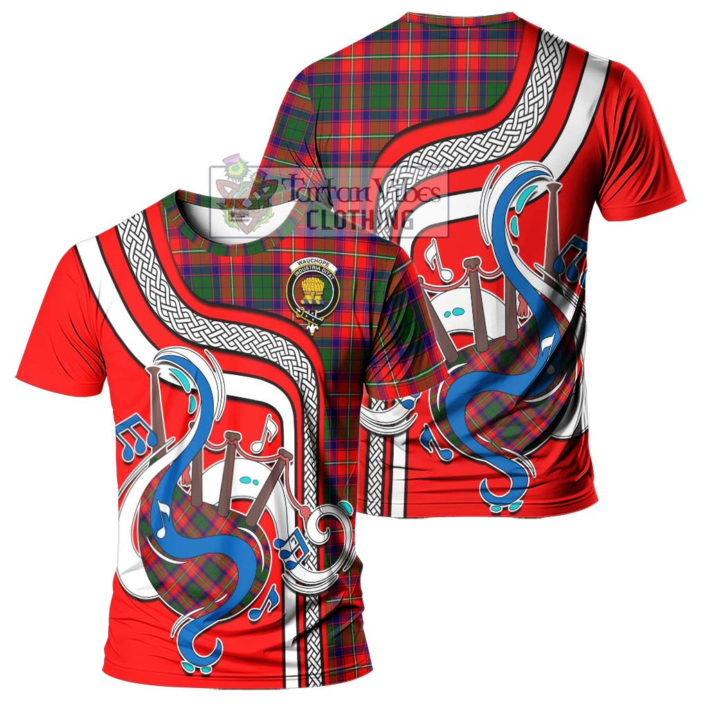 Wauchope Tartan T-Shirt with Epic Bagpipe Style - Tartanvibesclothing Shop