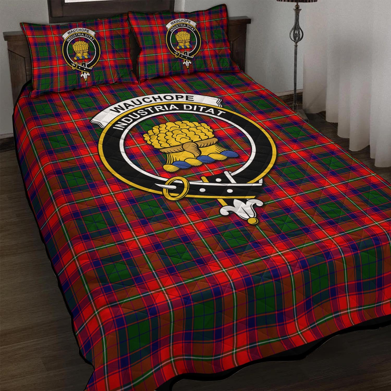 Wauchope Tartan Quilt Bed Set with Family Crest - Tartan Vibes Clothing