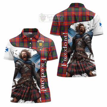 Wauchope Crest Tartan Women's Polo Shirt Inspired by the Freedom of Scottish Warrior