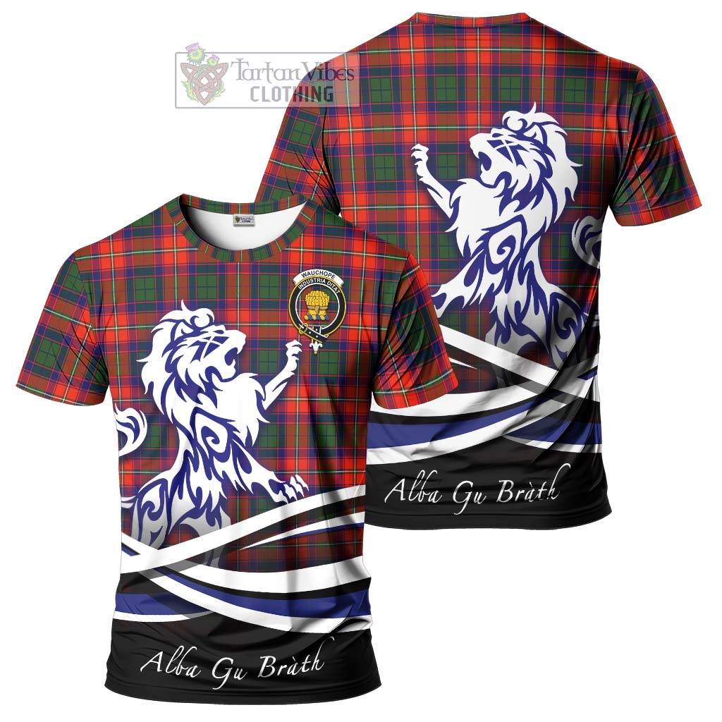 Tartan Vibes Clothing Wauchope Tartan Cotton T-shirt with Alba Gu Brath Regal Lion Emblem