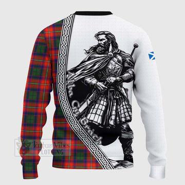 Wauchope Tartan Clan Crest Knitted Sweater with Highlander Warrior Celtic Style