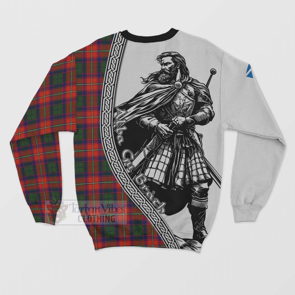 Tartan Vibes Clothing Wauchope Tartan Clan Crest Sweatshirt with Highlander Warrior Celtic Style