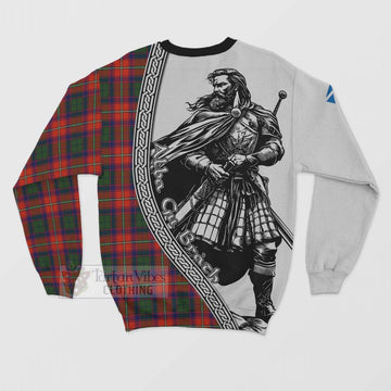 Wauchope Tartan Clan Crest Sweatshirt with Highlander Warrior Celtic Style