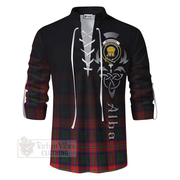 Wauchope Tartan Ghillie Kilt Shirt Featuring Alba Gu Brath Family Crest Celtic Inspired