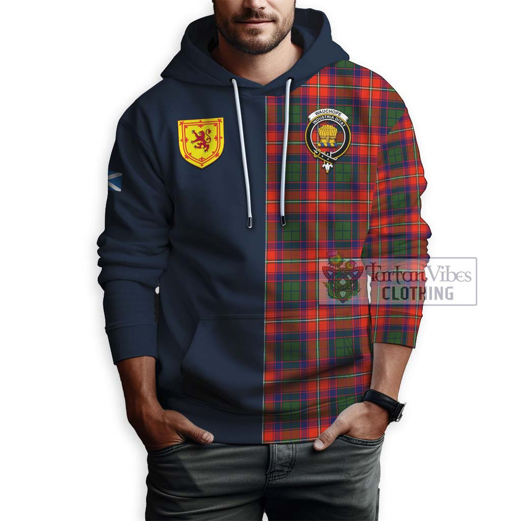 Tartan Vibes Clothing Wauchope Tartan Hoodie with Scottish Lion Royal Arm Half Style