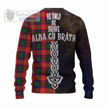 Wauchope Tartan Family Crest Knitted Sweater Alba Gu Brath Be Brave Lion Ancient Style - Tartan Vibes Clothing