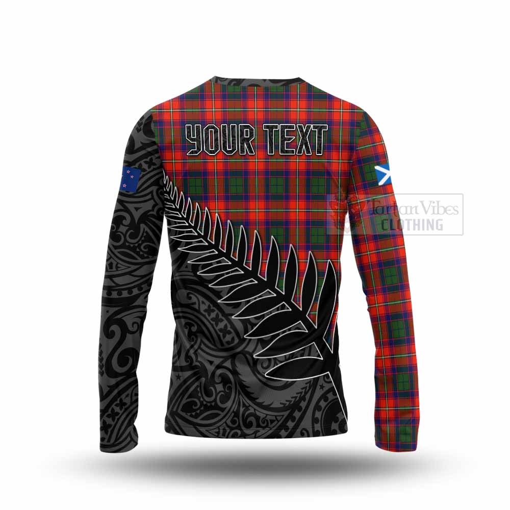 Tartan Vibes Clothing Wauchope Crest Tartan Long Sleeve T-Shirt with New Zealand Silver Fern Half Style