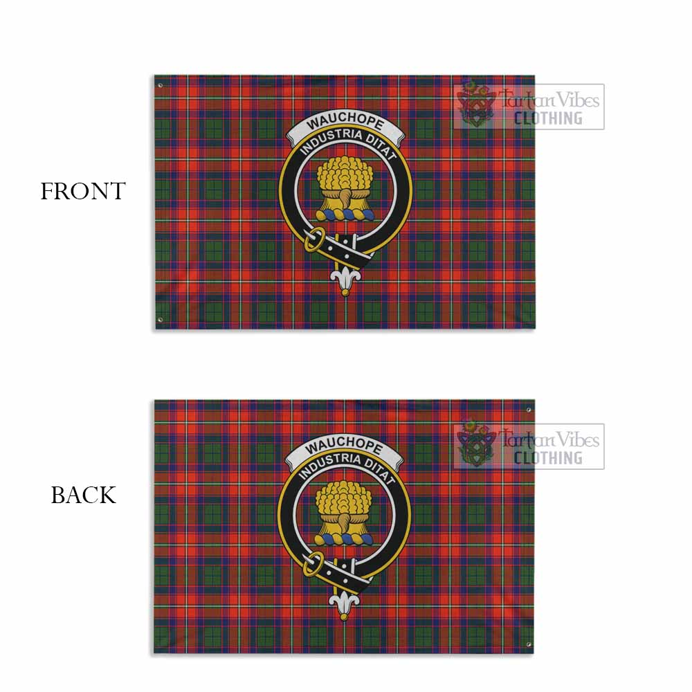 Tartan Vibes Clothing Wauchope Tartan House Flag with Family Crest