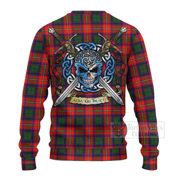 Wauchope Tartan Ugly Sweater with Family Crest Celtic Skull Style