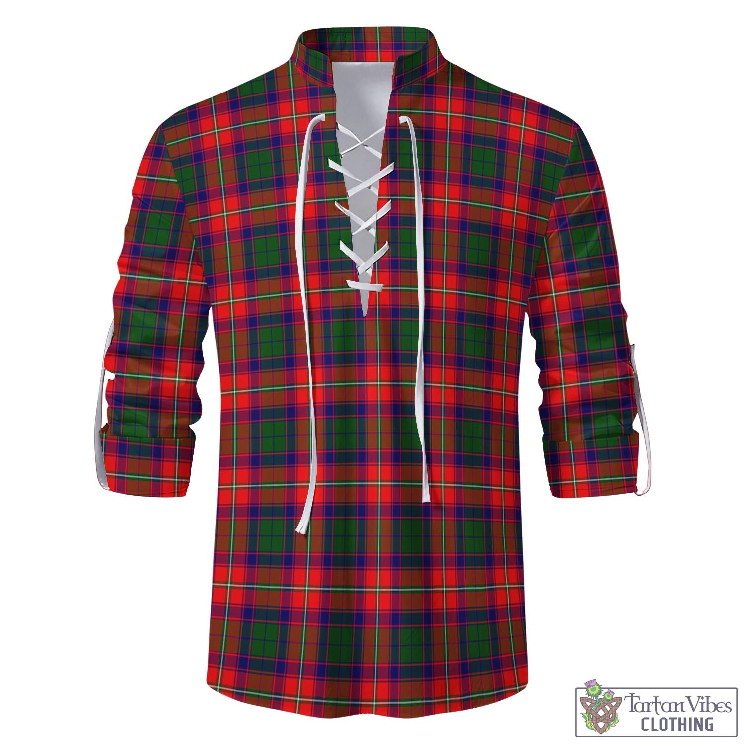 Tartan Vibes Clothing Wauchope Tartan Men's Scottish Traditional Jacobite Ghillie Kilt Shirt