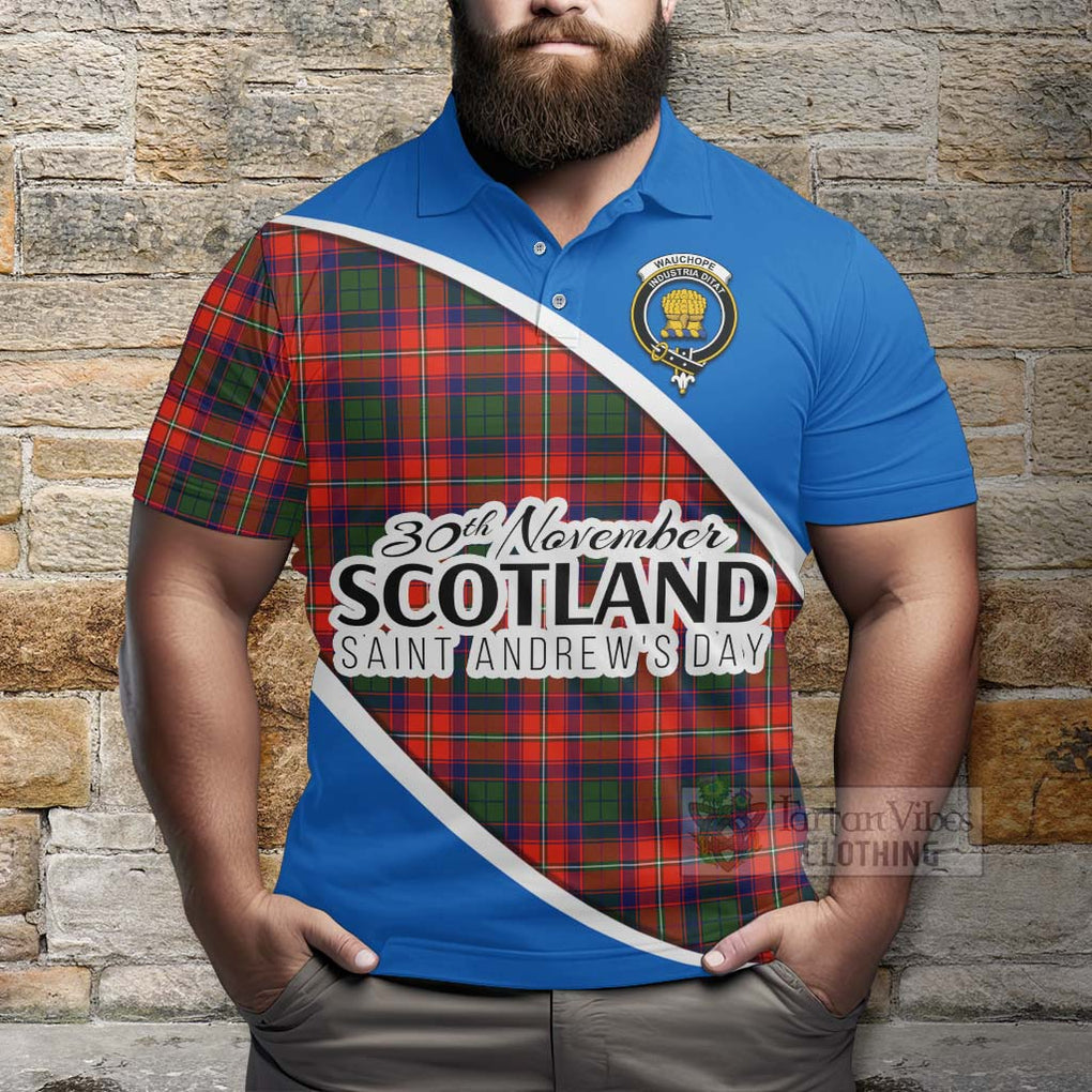 Tartan Vibes Clothing Wauchope Family Crest Tartan Polo Shirt Celebrate Saint Andrew's Day in Style