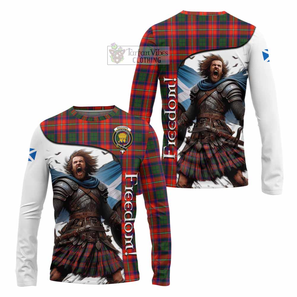 Tartan Vibes Clothing Wauchope Crest Tartan Long Sleeve T-Shirt Inspired by the Freedom of Scottish Warrior