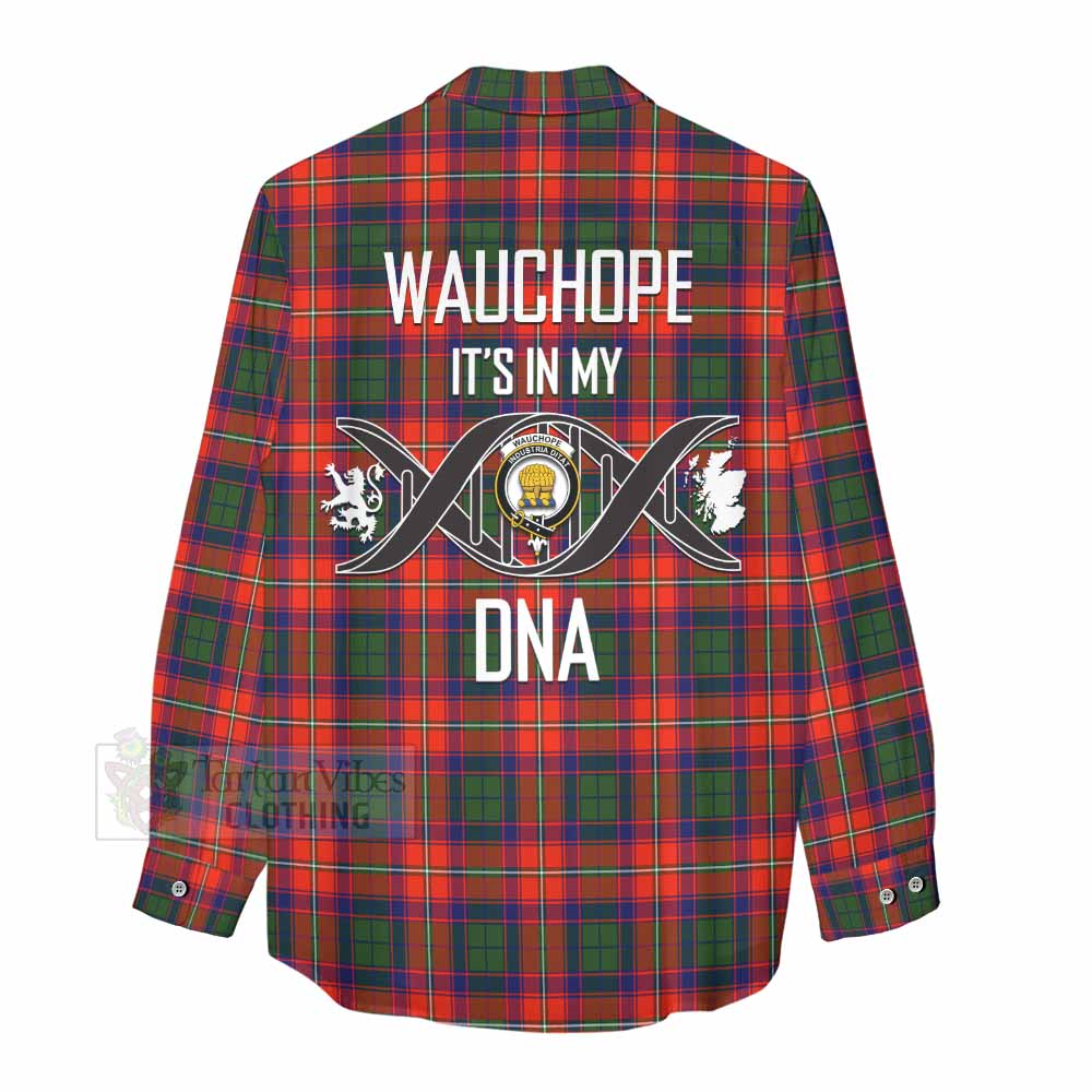 Tartan Vibes Clothing Wauchope Tartan Women's Casual Shirt with Family Crest DNA In Me Style