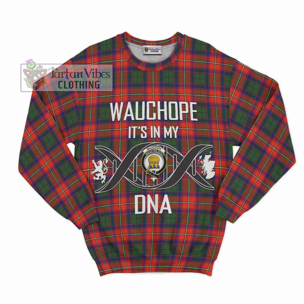 Wauchope Tartan Sweatshirt with Family Crest DNA In Me Style - Tartanvibesclothing Shop