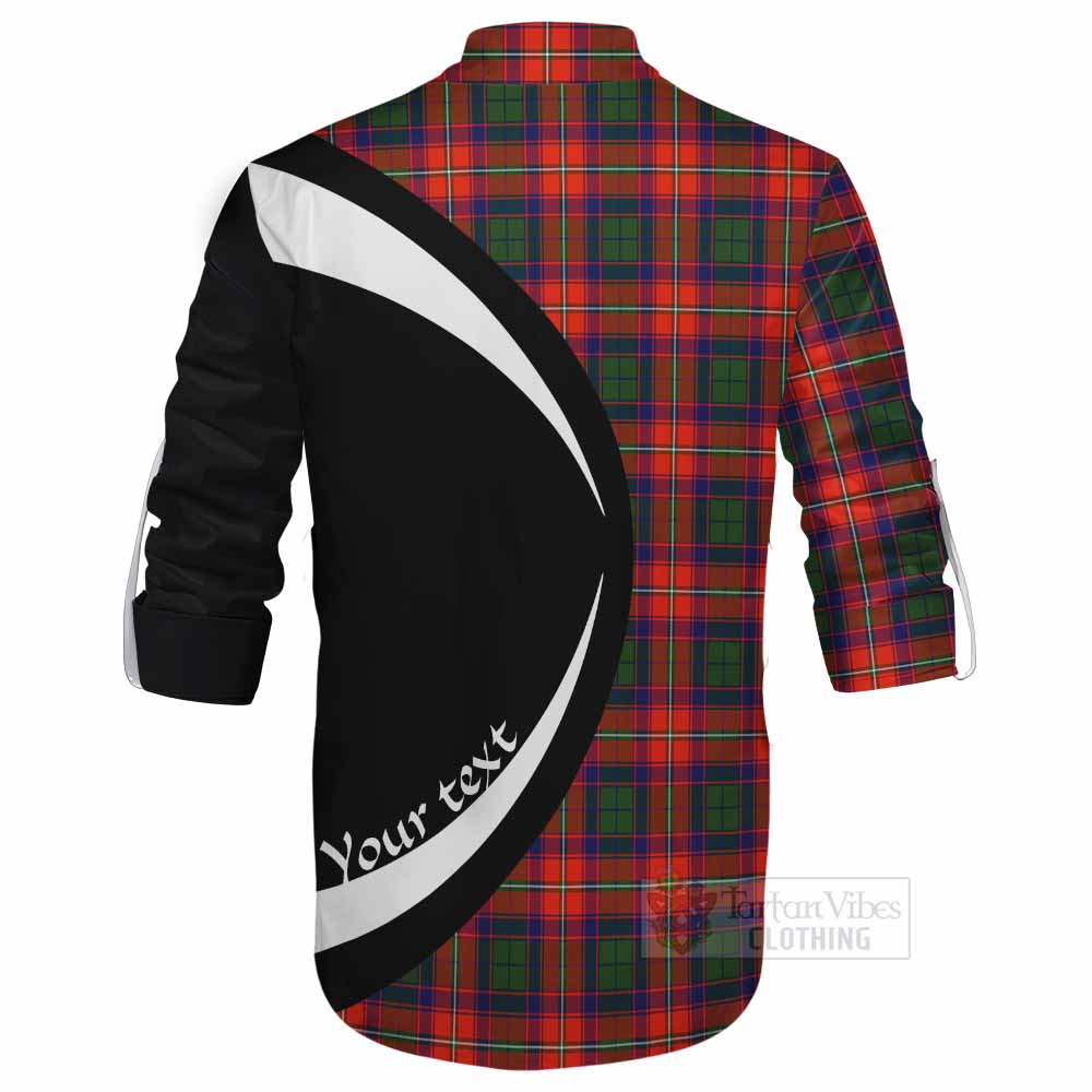 Tartan Vibes Clothing Wauchope Tartan Ghillie Kilt Shirt with Family Crest Circle Style